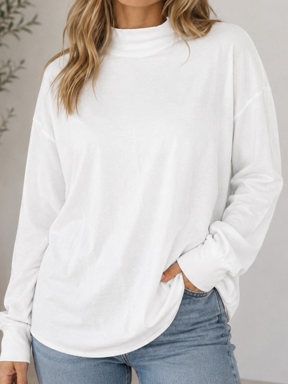 Kate Hill Casual Mock Turtleneck Shirt‎ nwt